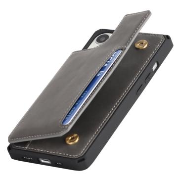 iPhone 14 Plus Magnetisk Kickstand Pung - Grå