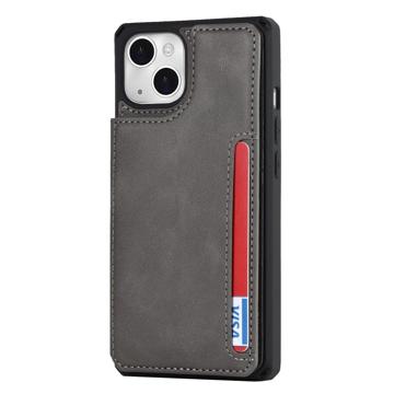 iPhone 14 Plus Magnetisk Kickstand Pung - Grå