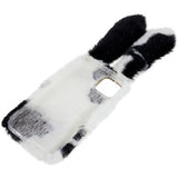 Lodne Vinterkaninører iPhone 14 Plus Cover med Glimmer - Sort / Hvid