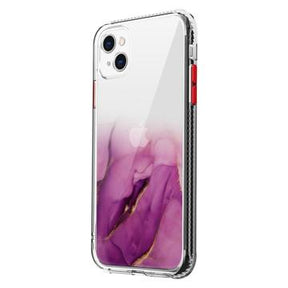 Marble Pattern iPhone 14 Plus Hyrbid Cover - Lilla