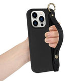 Candy Color iPhone 14 Pro TPU Cover med Håndrem - Sort