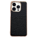 Krokodille Series iPhone 14 Pro Læder Dækket Cover - Sort