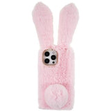 Lodne Vinterkaninører iPhone 14 Pro Cover med Glimmer - Pink