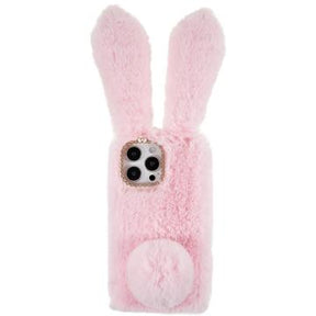 Lodne Vinterkaninører iPhone 14 Pro Cover med Glimmer - Pink