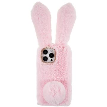 Lodne Vinterkaninører iPhone 14 Pro Cover med Glimmer - Pink