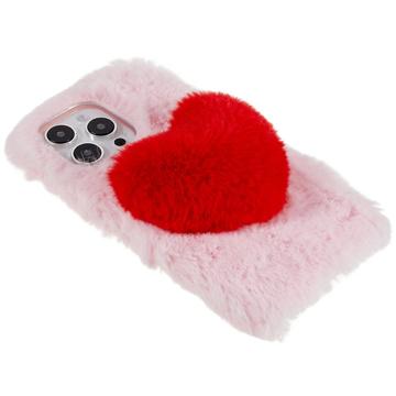 Plush Heart iPhone 14 Pro TPU Cover - Pink