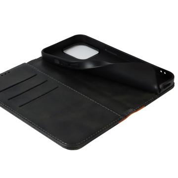 Elegance Series iPhone 14 Pro Max Etui med Pung - Sort / Gul