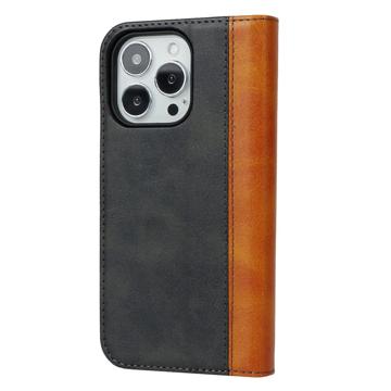 Elegance Series iPhone 14 Pro Max Etui med Pung - Sort / Gul