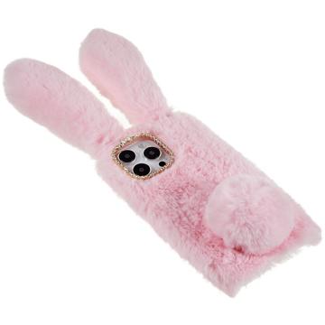 Lodne Vinterkaninører iPhone 14 Pro Max Cover med Glimmer - Pink