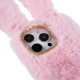 Lodne Vinterkaninører iPhone 14 Pro Max Cover med Glimmer - Pink