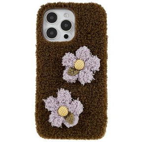 Fluffy Flower Serie iPhone 14 Pro Max TPU Cover - Brun