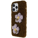 Fluffy Flower Serie iPhone 14 Pro Max TPU Cover - Brun