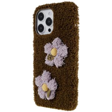 Fluffy Flower Serie iPhone 14 Pro Max TPU Cover - Brun