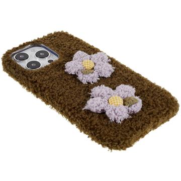 Fluffy Flower Serie iPhone 14 Pro Max TPU Cover - Brun
