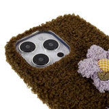 Fluffy Flower Serie iPhone 14 Pro Max TPU Cover - Brun