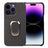 iPhone 14 Pro Max Læder Belagt Cover med Ring Holder - Sort