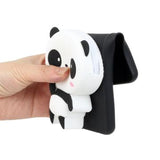 Cartoon Design iPhone 14 Pro Max TPU Cover med Lynlåslomme - Panda