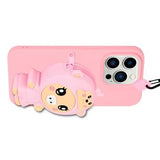Cartoon Design iPhone 14 Pro Max TPU Cover med Lynlåslomme - Svin