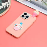 3D Cartoon iPhone 14 Pro TPU Cover - Flødeis