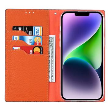 iPhone 14 Læderpung Cover med RFID - Mørkeblå