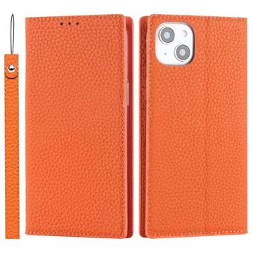 iPhone 14 Læderpung Cover med RFID - Orange
