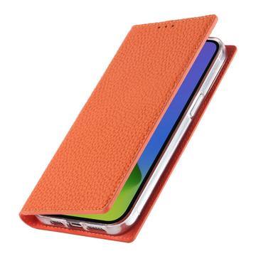 iPhone 14 Læderpung Cover med RFID - Orange