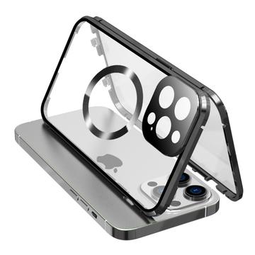 iPhone 15 Pro Max - cover i dobbeltsidet HD-hærdet glas, kompatibelt med MagSafe - sort