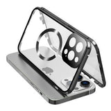 iPhone 15 Pro Max - cover i dobbeltsidet HD-hærdet glas, kompatibelt med MagSafe - sort
