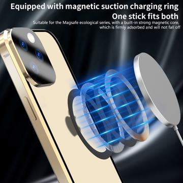 iPhone 15 Pro Max - cover i dobbeltsidet HD-hærdet glas, kompatibelt med MagSafe - blå