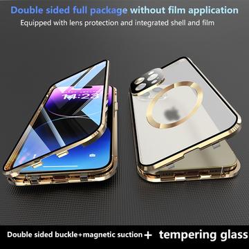 iPhone 15 Pro Max - cover i dobbeltsidet HD-hærdet glas, kompatibelt med MagSafe - grøn