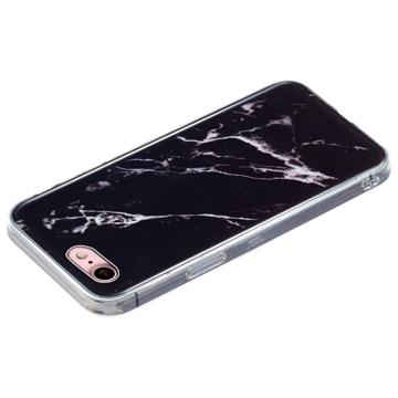 Marmormønster IMD-model iPhone 7/8/SE (2020)/SE (2022) TPU-cover - Sort