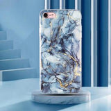 Marmormønster IMD-model iPhone 7/8/SE (2020)/SE (2022) TPU-cover - Grå