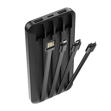 Forever TB-411 All-in-1 Power Bank 10000mAh - USB-C, USB-A, Lightning, microUSB - Sort