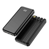Forever TB-411 All-in-1 Power Bank 10000mAh - USB-C, USB-A, Lightning, microUSB - Sort