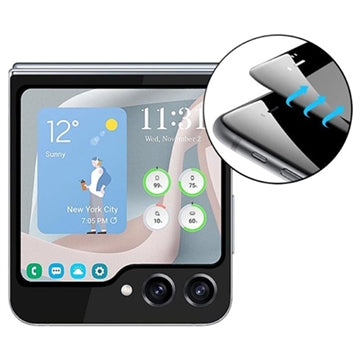 Samsung Galaxy Z Flip5 Full Cover Ydre Hærdet Glas - Sort Kant