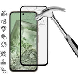 Google Pixel 8a Skærmbeskyttelse Hærdet Glas - 9H - Full Fit - Sort Kant