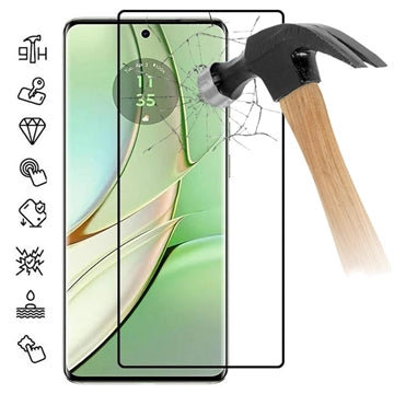 Motorola Edge 40 Neo Skærmbeskyttelse Hærdet Glas - Full Fit - Sort Kant