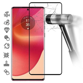 Motorola Edge 50 Fusion/G96 Skærmbeskyttelse Hærdet Glas - 9H - Full Fit - Sort Kant