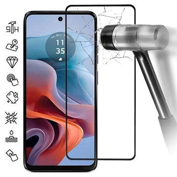 Motorola Moto G34 Skærmbeskyttelse Hærdet Glas - 9H - Full Fit - Sort Kant