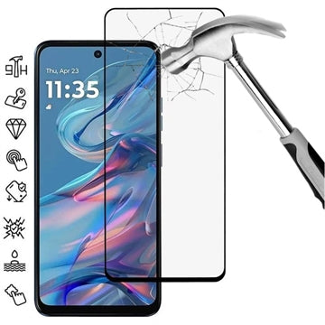 Motorola Moto G45 Skærmbeskyttelse Hærdet Glas - 9H - Full Fit - Sort Kant