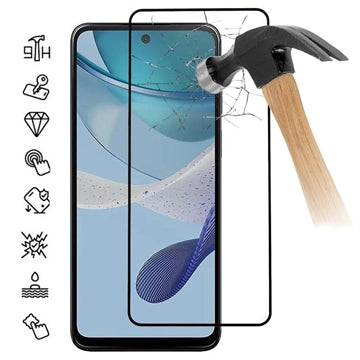 Motorola Moto G53 Skærmbeskyttelse Hærdet Glas - Full Fit - Sort Kant