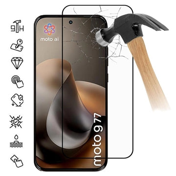 Motorola Moto G77 Skærmbeskyttelse Hærdet Glas - Full Fit - 9H - Sort kant