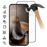 Motorola Moto G77 Skærmbeskyttelse Hærdet Glas - Full Fit - 9H - Sort kant