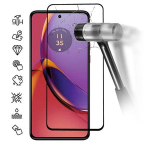 Motorola Moto G84 Skærmbeskyttelse Hærdet Glas - Full Fit - Sort Kant