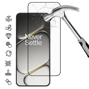 OnePlus Ace 6/6T/15R Skærmbeskyttelse Hærdet Glas - Full Fit - 9H - Sort kant