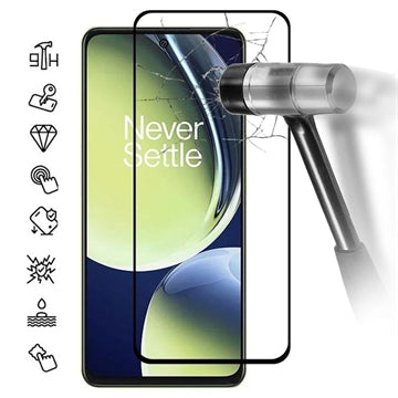 OnePlus Nord CE 3 Lite/N30 Skærmbeskyttelse Hærdet Glas - Full Fit - Sort Kant