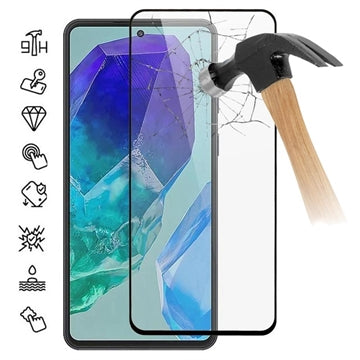 Samsung Galaxy M55 Skærmbeskyttelse Hærdet Glas - 9H - Full Fit - Sort Kant