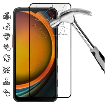 Samsung Galaxy Xcover7 Skærmbeskyttelse Hærdet Glas - 9H - Full Fit - Sort Kant