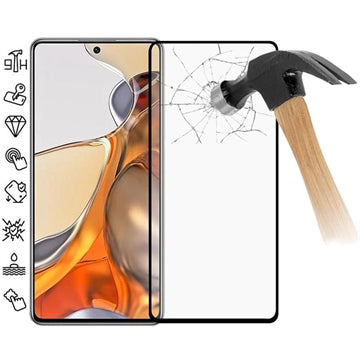 Xiaomi 11T/11T Pro Skærmbeskyttelse Hærdet Glas - Full Fit - Sort Kant