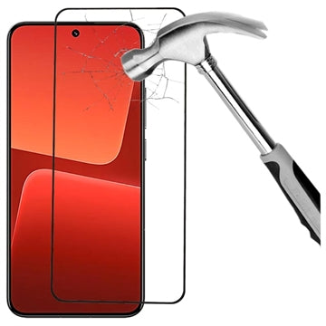 Xiaomi 13T/13T Pro Full Cover Skærmbeskyttelse Hærdet Glas - 9H - Case Friendly - Sort Kant